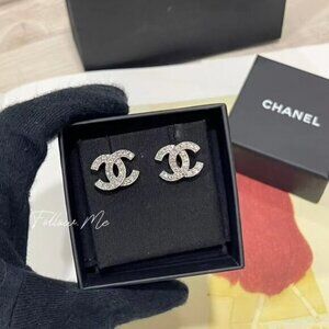 Chanel Silver CC Earrings